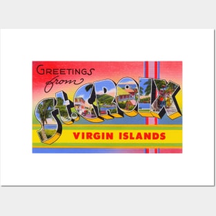 Greetings from St Croix, Virgin Islands - Vintage Large Letter Postcard Posters and Art